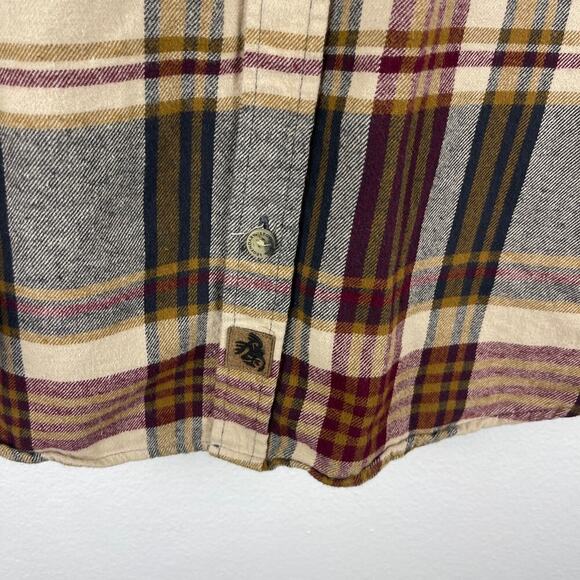 Legendary Whitetails Flannel Shirt Men's XLT Tall Buck Camp Plaid LS Brown Red - Picture 6 of 10